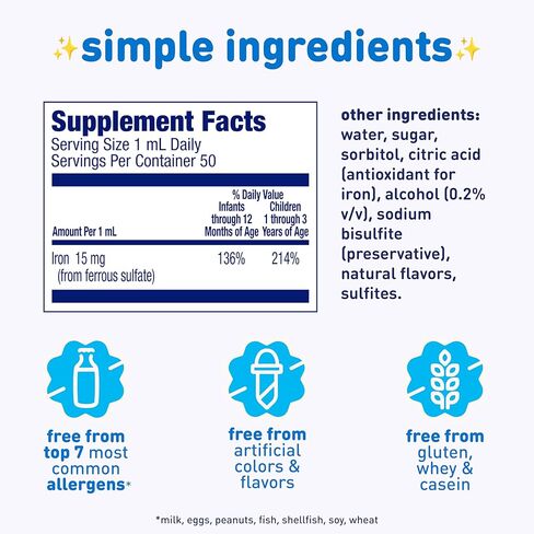 Enfamil Fer-In-Sol Iron Supplement Drops for Infants & Toddlers, Supports Brain Development, 50 mL Dropper Bottle, Pack of 2 in Saudi Arabia