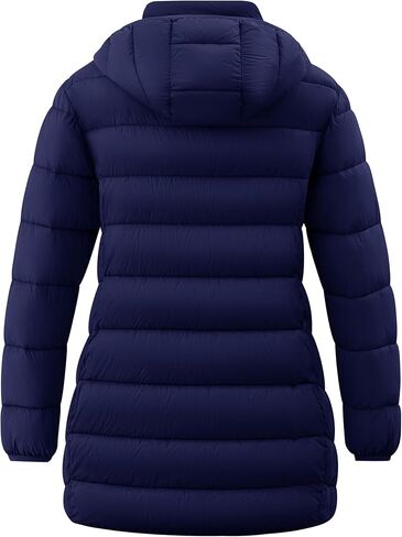 wantdo Women's Plus Size Puffer Coat Packable Lightweight Long Winter Coats with Hood in Kuwait