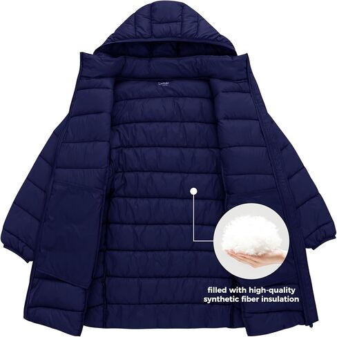 wantdo Women's Plus Size Puffer Coat Packable Lightweight Long Winter Coats with Hood in Kuwait