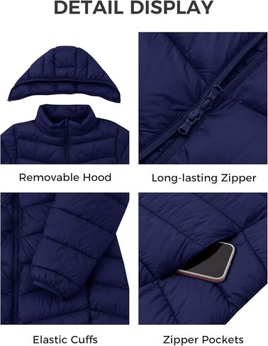wantdo Women's Plus Size Puffer Coat Packable Lightweight Long Winter Coats with Hood in Kuwait