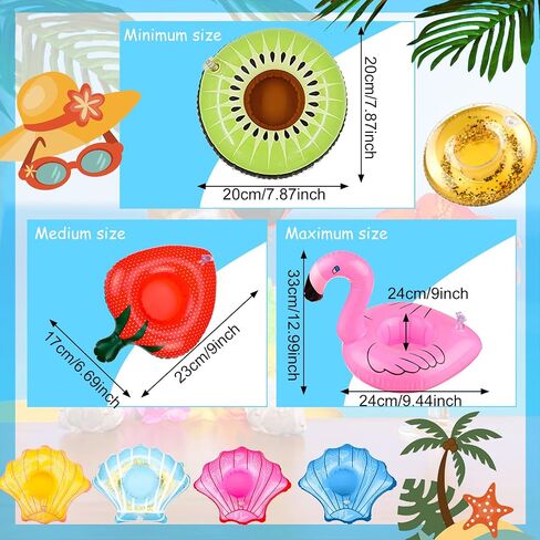 Patelai 48 Pcs Inflatable Drink Holders Drink Pool Floats Bulk Inflatable Floating Cup Holders Flamingo Coasters for Swimming Pool Summer Party Supplies Beverage Accessories in Saudi Arabia