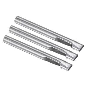 Oval Leather Hole Punch - [3 x 8mm] 45# Steel Flat Punch Cutter Tool Hollow Punching for Belt Leather Craft Clothes Use, 100mm / 4" Long