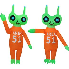 2 Packs Inflatable Alien Costume Halloween Costume Christmas Costume for Adult/Halloween/Christmas Party/Carnival (2-Pack Alien Prisoner)