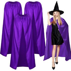 Hercicy 3 حزمه الأرجواني هالوين الساحرات الرؤوس للبالغين الساحرات معالج عباءات هالوين مصاصي الدماء أزياء للنساء الرجال هالوين تاثيري اللباس كرنفال حزب الديكور in Kuwait