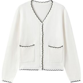 Womens Cropped Cardigan Sweaters Lightweight Long Sleeve Button Down Knit Coat Shrug Tops 2024 Fall Outerwear