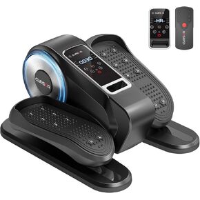 CURSOR FITNESS Under Desk Elliptical Machine, 12 Level Magnetic Resistance, Forward & Reverse Direction, Manual & Electric Mode, Leg Exerciser for Seniors Healthy