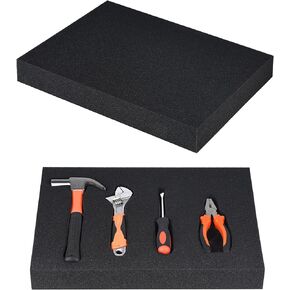 4PCS Foam Insert Case - 12 x 12 x 2 Inches Foam Inserts for Cases, Black Foam Padding, Cuttable Polyurethane Foam Pads Tool Box Foam for Cases Camera Toolbox Storage and Crafts,DIY Projects