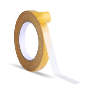 1 roll Double Sided Tape Heavy Duty, 0.39inch x 66ft(20m) Super Sticky Clear Tape Fabric Adhesive Tape High Tack Strong Wall Adhesive with Fiberglass Mesh for Walls Hanging, Easy Use