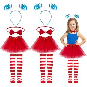 Halloween Costume Accessories Include Tulle Tutu Headband Bow Ties Stretchy Striped Socks for Party Cosplay