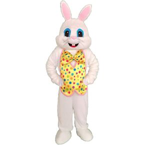 Green Easter Rabbit Mascot Costume Adult Halloween Costume, White, One size