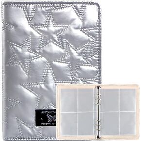 قطعة واحدة من غلاف بطاقة الصور Star Kpop Photocard اللطيفة، حامل بطاقات الصور، غلاف 6 حلقات، بطاقة صور جمع كتاب ألبوم الصور مع 20 صفحة داخلية و4 جيوب وأكمام بطاقات الصور in Kuwait