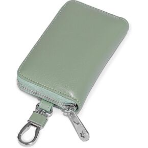 حافظة مفاتيح السيارة من الجلد الطبيعي، حقيبة محفظة للعملات المعدنية للجنسين مع خطاف معدني in Kuwait