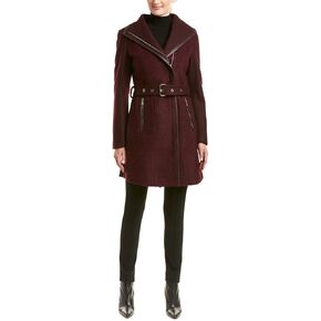 T Tahari Women's Elaine Boiled Combo Wool Coat