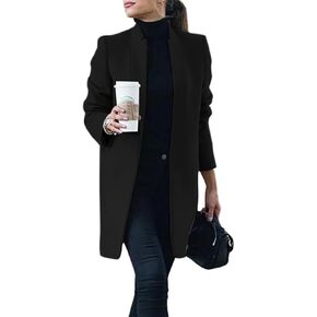 IDEALSANXUN Womens Wool Coat Open Front Cardigan Blazer Jackets Fall Winter Peacoat with Pockets