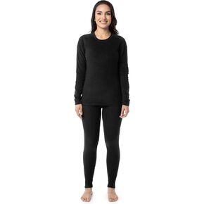 Fruit of the Loom Women's Stretch Fleece Lined Thermal Long Johns Underwear Set