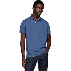 Tommy Hilfiger Men's Short Sleeve Polo Shirts in Regular Fit with Stretch and Organic Pique Cotton