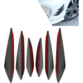 6 PCS Car Spoiler Duck Wing Kit, Front Bumper Side Skirt Lip Splitter, Wind Blade Type Anti-Collision Strip, Exterior Decor Accessories, Universal for Most Cars (Gloss Black)