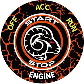TOOLEPIC Car Push Start Button Cover for Dodge RAM Truck 1500 2500 3500 4500 5500 2015-2024-Unique Style Design Badge Accessories-Crimson Red