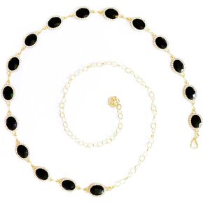 Womens Chain Belt with Jewelry Inlaid Thin Waistband Fashion Waist Belts for Dress Jeans