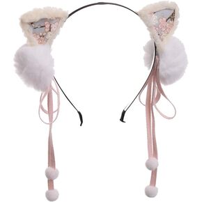GRACEART Big Bowknot Lace Hairband Pink Headband For Girls (Style-01)