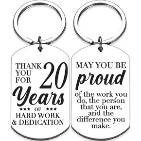 Rosa Vila Work Anniversary Keychain, Employee Gift for Work Anniversary, Coworker, 1-Year, 5-Year, 10-Year, 20-Year