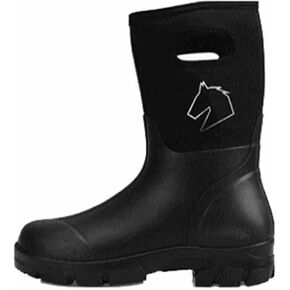 Master Rancher Work or Farm Boots Unisex Men's 13 Women's 15 Resistant To Water Heavy Duty Molded Rubber Sole for Rugged Terrain, Black