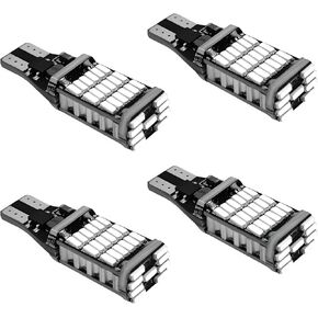 4 PCS LED Reverse Lights, T15 4014 45SMD Back Up Light Turn Signal Bulb, 6500K Super Bright Stop Light Bulbs Brake Lights for Cars Trucks RVs, Universal Car Accessories (White)