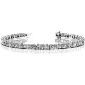 Cate & Chloe Leila 18k Gold Plated Princess-Cut 4mm Cz Tennis Bracelet for Women, Womens Classic Tennis Bracelets with Square Cubic Zirconia Crystals, 7.5" Sparkling Special Occasion Wrist Bracelet