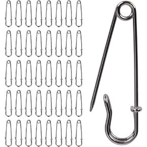 20 Pack of 2-Inch Heavy-Duty Steel Safety Pins – Ideal for Blankets, Clothing, Crafts, and Canvas Work – Silver Finish