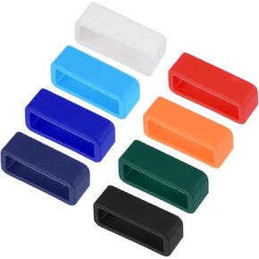 uxcell Watch Band Strap Loops, Width Rubber Fastener Rings Silicone Watch Retainers