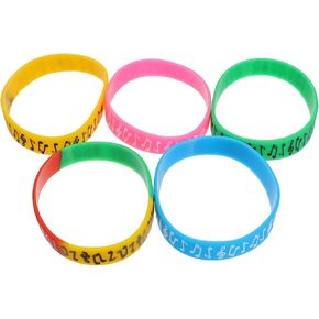 TENDYCOCO Music Themed Silicone Bracelets Dance Party Wristbands