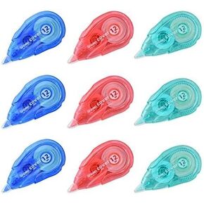 WEIBO White Out Correction Tape Office Learning Easy to Use Applicator for Instant Correction, Learning Supplies and Office Products 9 Pack 1/5 in. x 39.3 ft. (5mm x 12m) in Kuwait