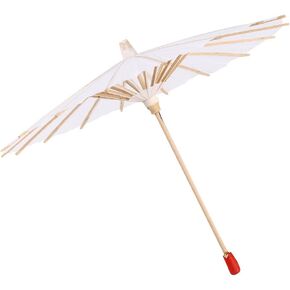 Wytino Paper Umbrella,Oiled Paper Umbrella White Color Paper Decorative Chinese Umbrella Parasol for cosplay and Bridal Party Decor (60cm)