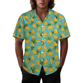 Mens Hawaiian Shirt Casual Button Down Short Sleeve Tropical Beach Holiday Aloha Party Shirt for Men Funny