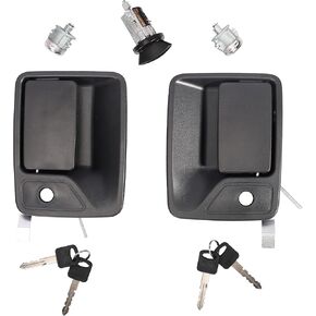 Front Exterior Door Handle with Ignition & Lock Cylinder,for Ford F-250 F-350 F-450 F-550 1998-2007,for Excursion 2000-2005,Driver&Passenger Outside Door Handle,7C3Z2522405AA 1L3Z11582A 7C3Z1521990A