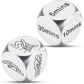 10th Anniversary Tin Gifts for Him Her - 10 Year Anniversary Wedding Gifts for Couples Aluminum Wedding Registry Ideas Bachelorette Party Gifts 2PCS Funny Date Night Dices Sweetest Christmas Birthday