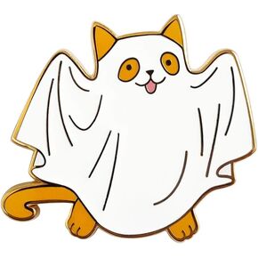 Pinsanity Cute Ghost Cat Enamel Lapel pin