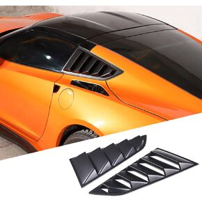 Car Rear Side Quarter Window Louver Cover Trim Pair Compatible for 2014 2015 2016 2017 2018 2019 Chevrolet Corvette C7, Side Window Louvers Air Vent Shades Cover Trim Accessories (Carbon Fiber)