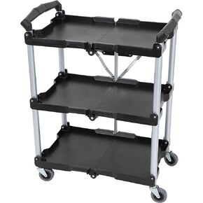 BISupply Rolling Cart - 3 Tier Cart with 6 Drop in Tubs for Restaurant or Office