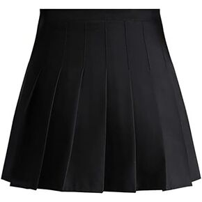 Danzcue Womens High Waisted Pleated Skirt, Tennis Skater Skirt, A-line School Uniform Mini Skirt with Shorts