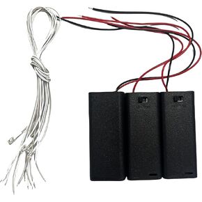 ملحق منزل Flever DIY لبيت الدمى المصغر - 3 قطع بطاريات AA مع 6 قطع أسلاك إضاءة LED