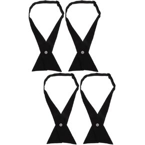 4pcs Men Women Adjustable Criss- Cross Bowtie Uniform Pre Tied Bows for Girls Neck Tie Accessories