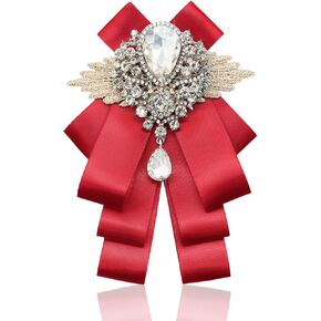 Mens Bow Tie, Black Navy Rhinestone Crystal Bow Tie for Women Men, Clip on Silk Ribbon Bowtie for Groom Banquet Dress in Kuwait