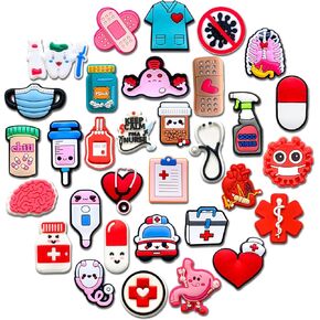 Horror Medical Baseball Mom Shoe Charms, Peace and Love School Food Wedding Hair Croc Charms Pack for Shoe Decoration