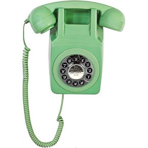Wall Telephone, Corded Landline Phone for Home, Wall Mounted Retro Telephone, 1960s Old Fashion Antique Phones, Single Line Analog Trimline Phone with Loud Ringer for Seniors (Green) in Kuwait