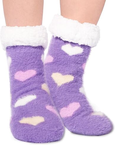 Moon Wood Slipper Socks Cozy Fuzzy Socks for Women Non Slip Cabin Socks Fluffy Warm Winter Socks Home Socks in Saudi Arabia