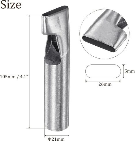 Oval Leather Hole Punch - [3 x 8mm] 45# Steel Flat Punch Cutter Tool Hollow Punching for Belt Leather Craft Clothes Use, 100mm / 4" Long in Saudi Arabia