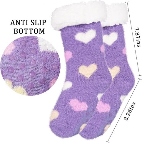 Moon Wood Slipper Socks Cozy Fuzzy Socks for Women Non Slip Cabin Socks Fluffy Warm Winter Socks Home Socks in Saudi Arabia