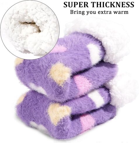 Moon Wood Slipper Socks Cozy Fuzzy Socks for Women Non Slip Cabin Socks Fluffy Warm Winter Socks Home Socks in Saudi Arabia