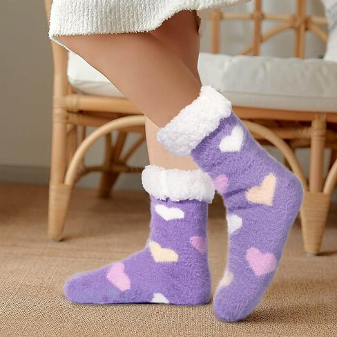 Moon Wood Slipper Socks Cozy Fuzzy Socks for Women Non Slip Cabin Socks Fluffy Warm Winter Socks Home Socks in Saudi Arabia
